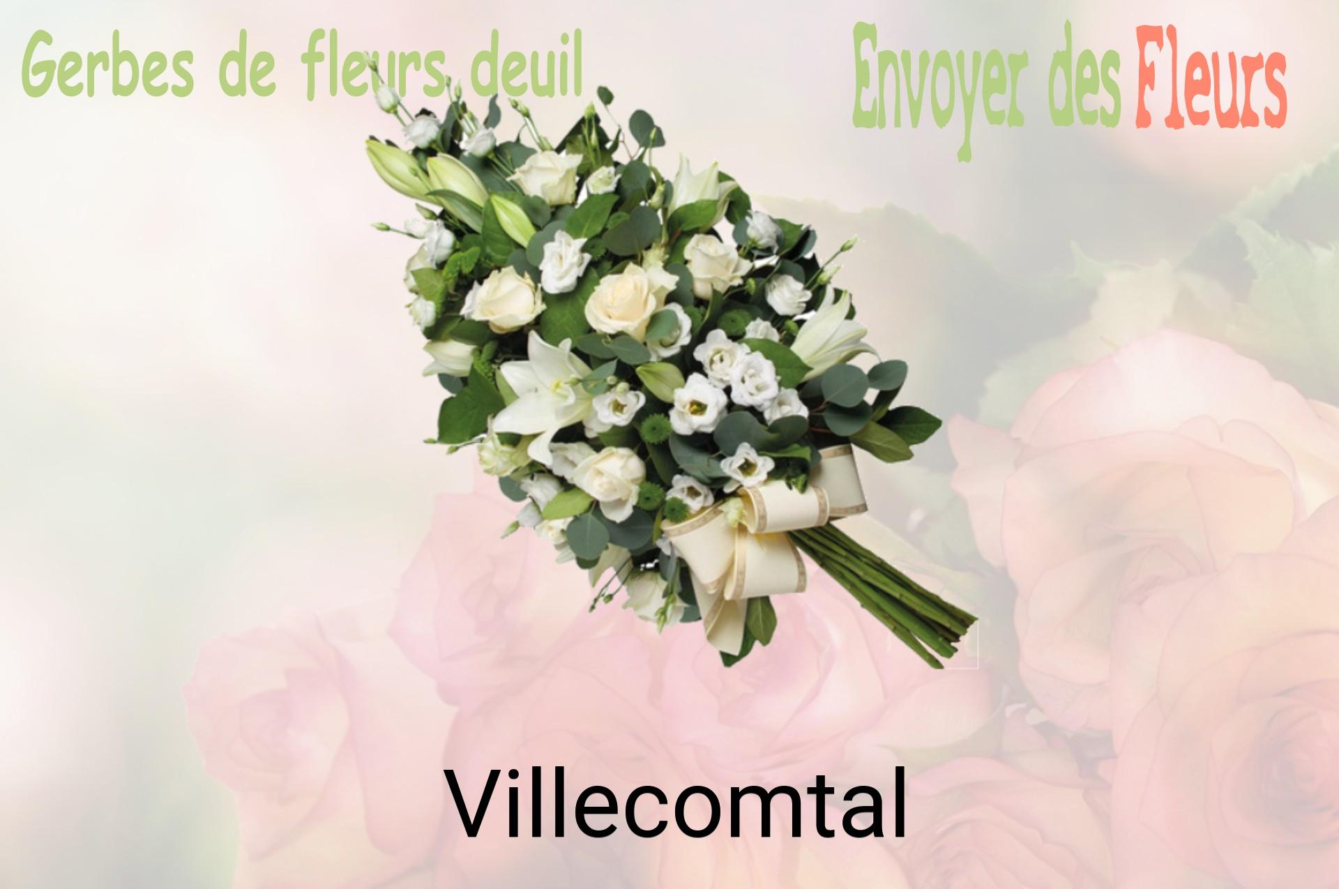 Gerbe de fleurs de deuil livrée à Villecomtal